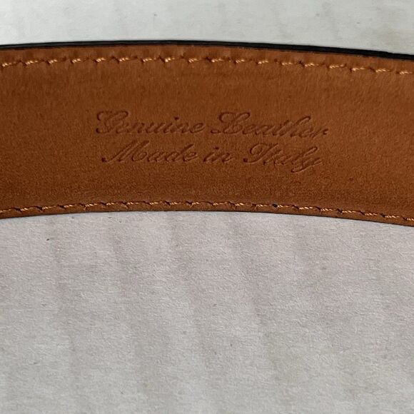 BROOKS BROTHERS MADE IN ITALY BLACK GENUINE LEATHER DRESS BELT SIZE 36 - Picture 12 of 16